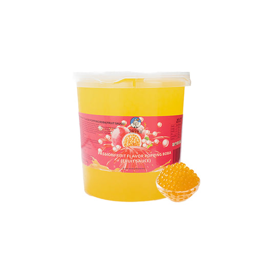 Passion Fruit Flavored Popping Bobas –  3kg Box of 6 - Papaw Cha Supply