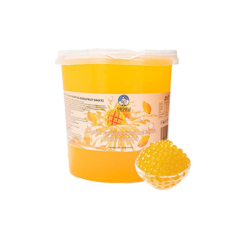 Mango Flavored Popping Bobas –  3kg Box of 6 - Papaw Cha Supply