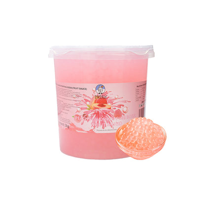 Peach Flavored Popping Bobas –  3kg Box of 6 - Papaw Cha Supply