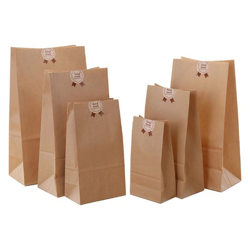 French window toast bag custom kraft paper food bag dessert baking oil-proof burger takeaway bread bag custom