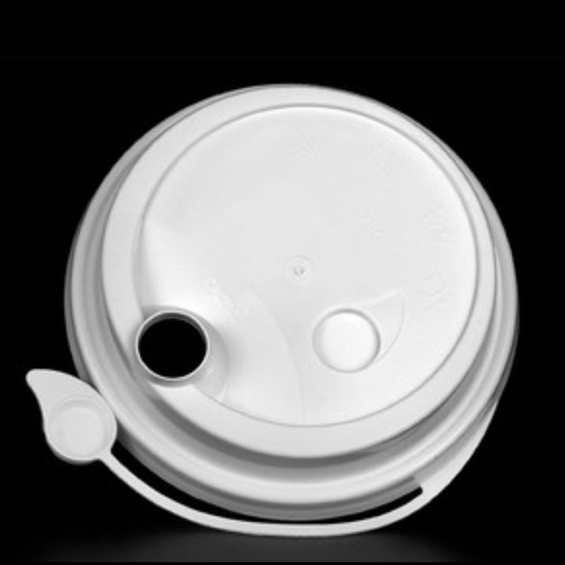 90MM WHITE lEAKPROFF CONJOINED LIDS (100PCS)